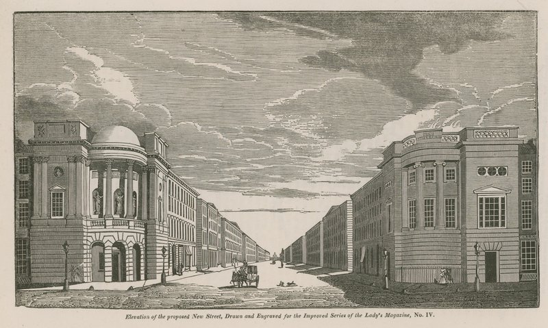 Élévation de la nouvelle rue proposée - English School