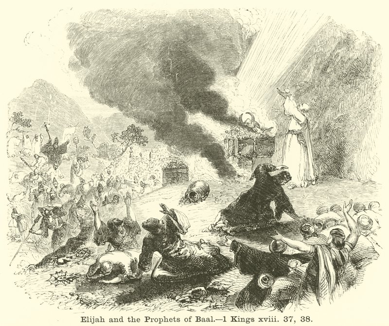 Élie et les prophètes de Baal, 1 Rois, xviii, 37, 38 - English School