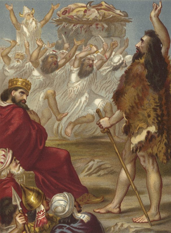 Élie et les prêtres de Baal sur le mont Carmel - English School