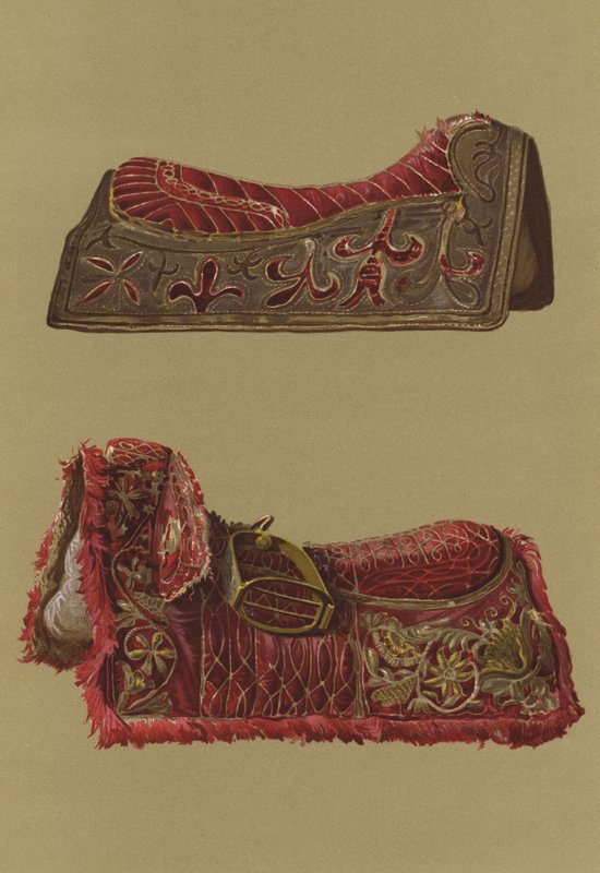 Selles en velours brodé du Prince Rupert et du roi Charles Ier - English School