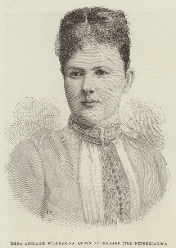 Emma Adelaide Wilhelmina, reine des Pays-Bas (gravure) - English School