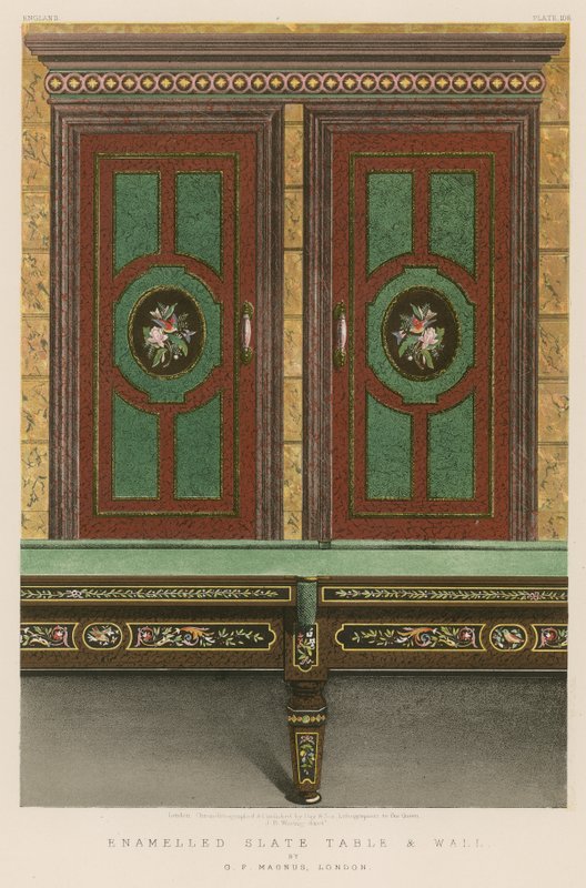 Table et mur en ardoise émaillée - English School