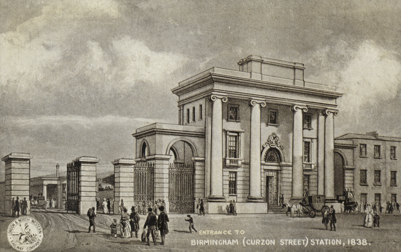 Entrée de la gare de Birmingham (Curzon Street), 1838 - English School