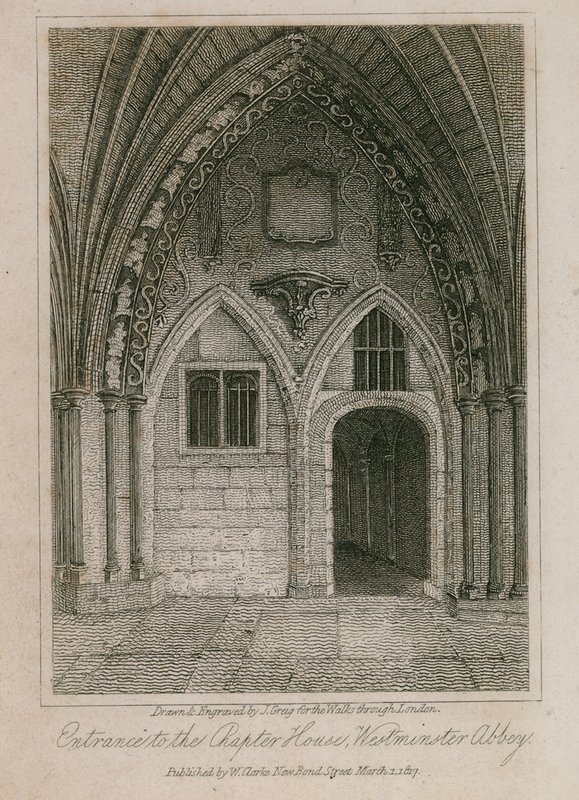 Entrée de la salle capitulaire, Abbaye de Westminster, Londres - English School