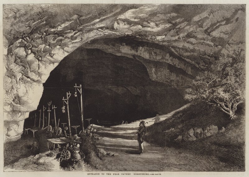 Entrée de la caverne du Pic, Derbyshire - English School