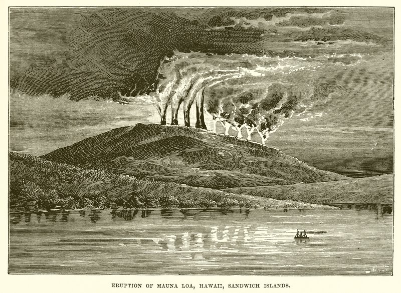 Éruption du Mauna Loa, Hawaï, îles Sandwich - English School