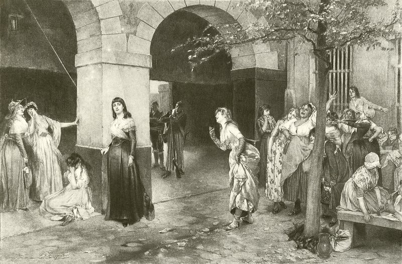 Evariste Carpentier Mme Roland dans la prison de Ste Pélagie (gravure) - English School