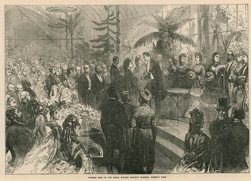 Fête du soir aux jardins de la Société royale de botanique, Regents Park, Londres - English School