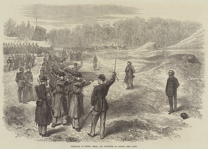Exécution de Rossel, Ferre et Bourgeois à Satory, près de Paris - English School