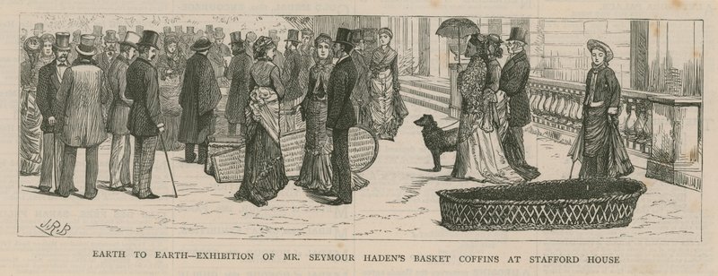 Exposition du cercueil en osier de M. Seymour Haden à Stafford House - English School