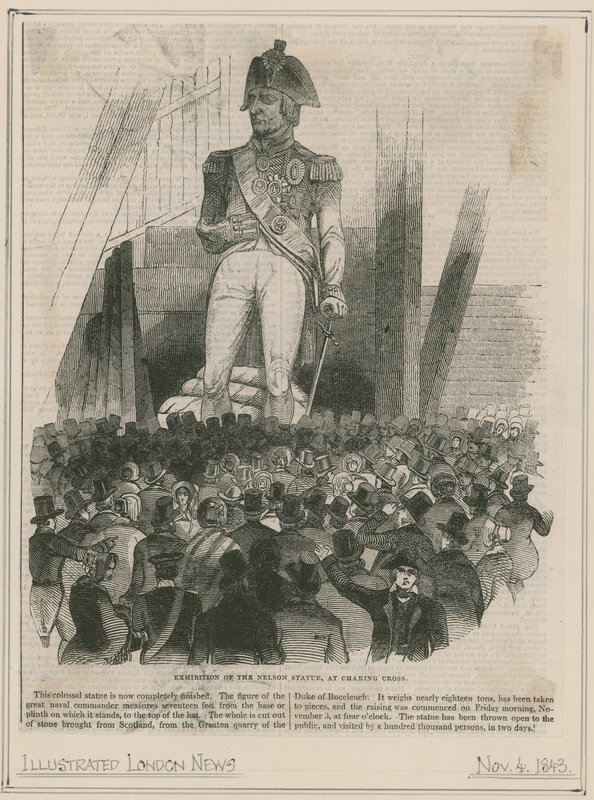 Exposition de la statue de Nelson à Charing Cross - English School
