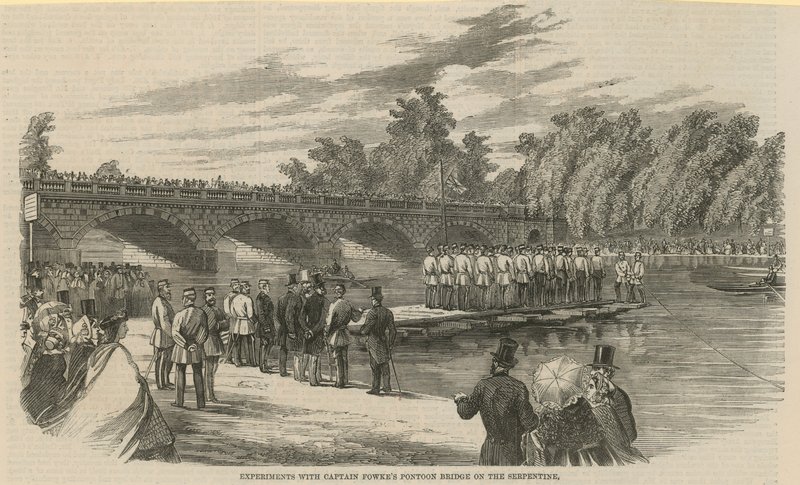 Expériences avec le ponton du capitaine Fowkes sur la Serpentine, Hyde Park - English School