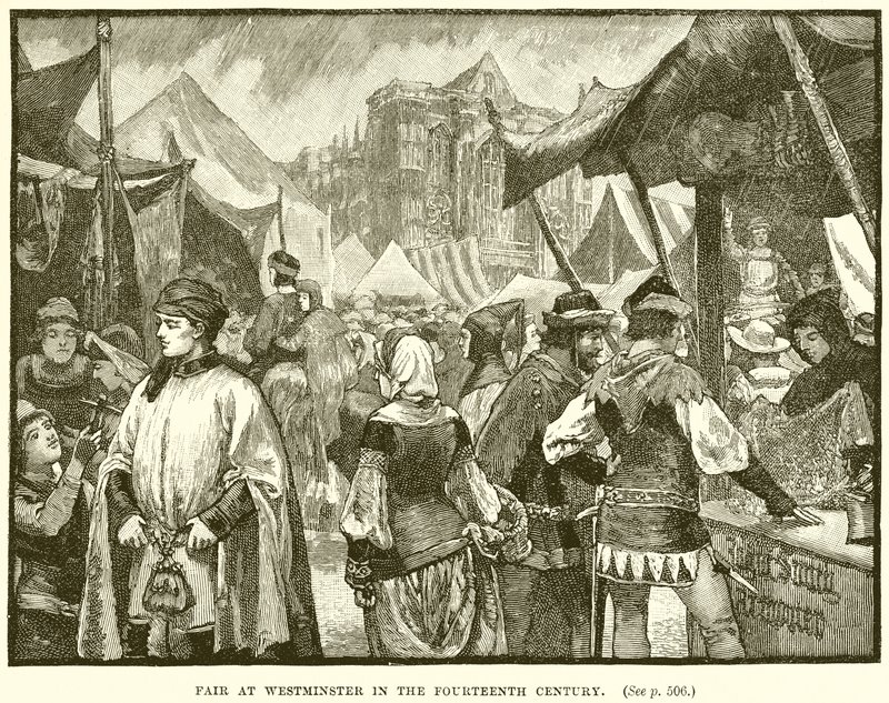 Foire à Westminster au XIVe Siècle - English School
