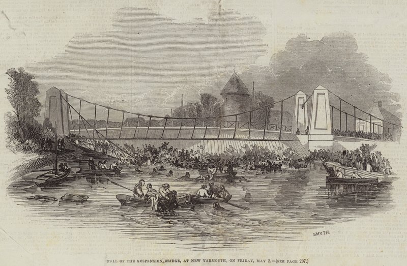 Chute du pont suspendu, à New Yarmouth, le vendredi 2 mai - English School