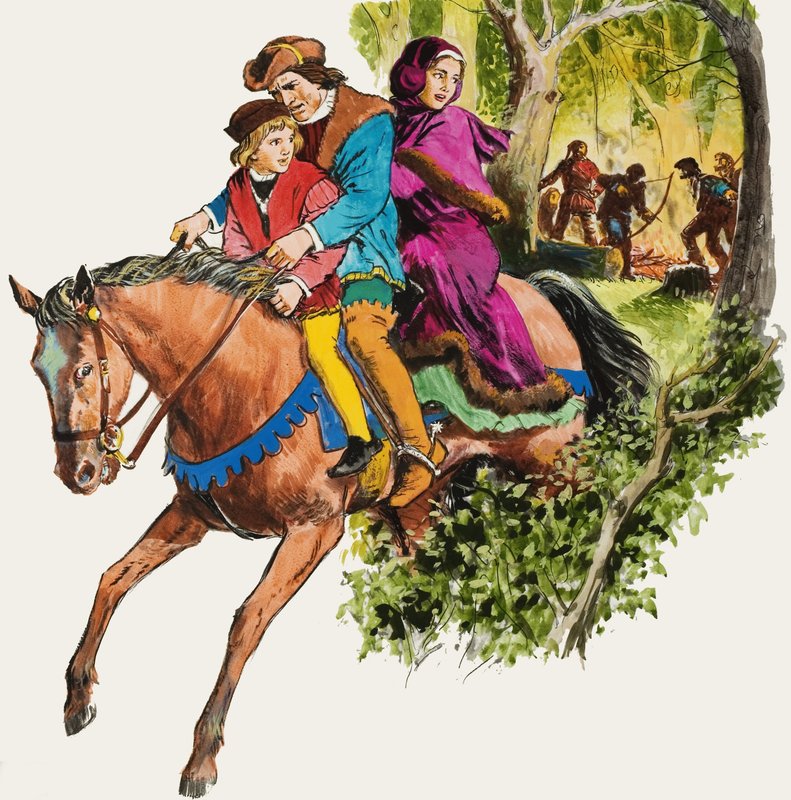 Famille sur un cheval - English School