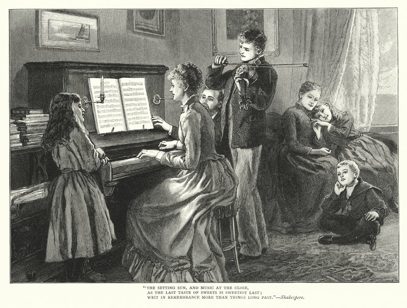 Famille jouant de la musique ensemble - English School