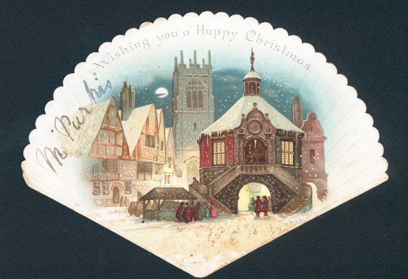 Carte de Noël victorienne en forme d
