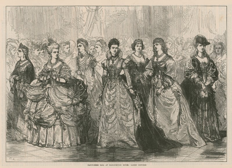 Bal costumé à Marlborough House - Costumes des dames - English School