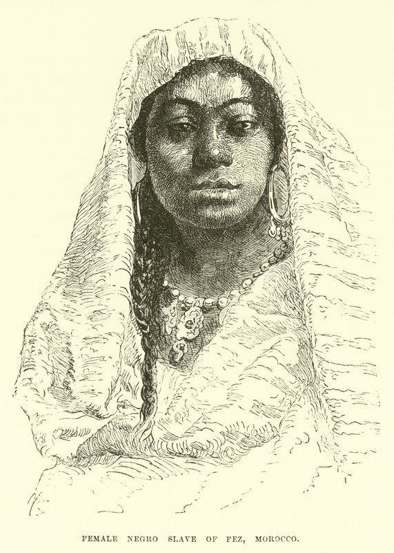 Femme esclave nègre de Fès, Maroc (gravure) - English School