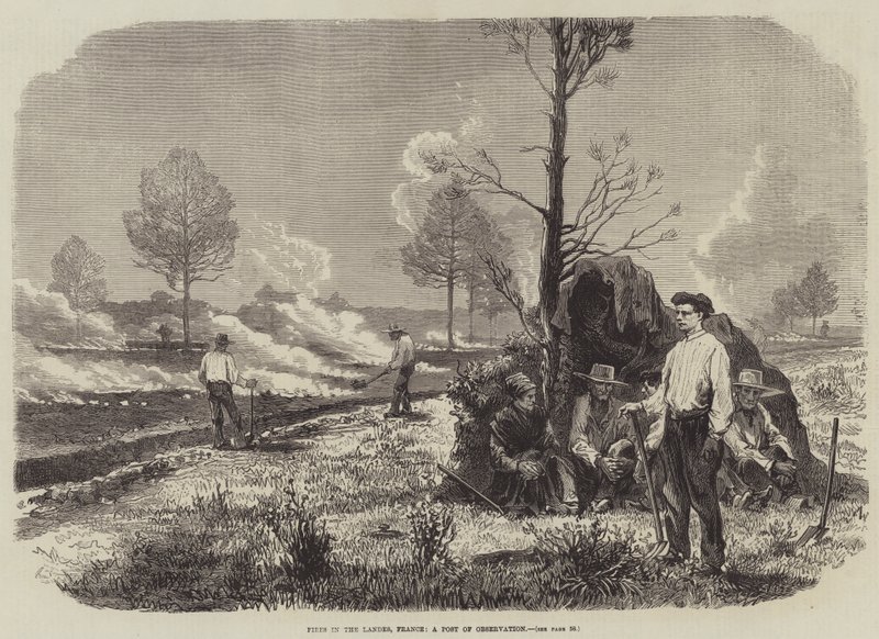 Incendies dans les Landes, France, un poste d