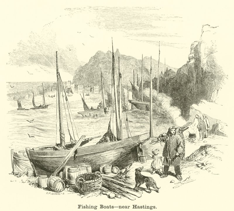 Bateaux de pêche, près de Hastings - English School