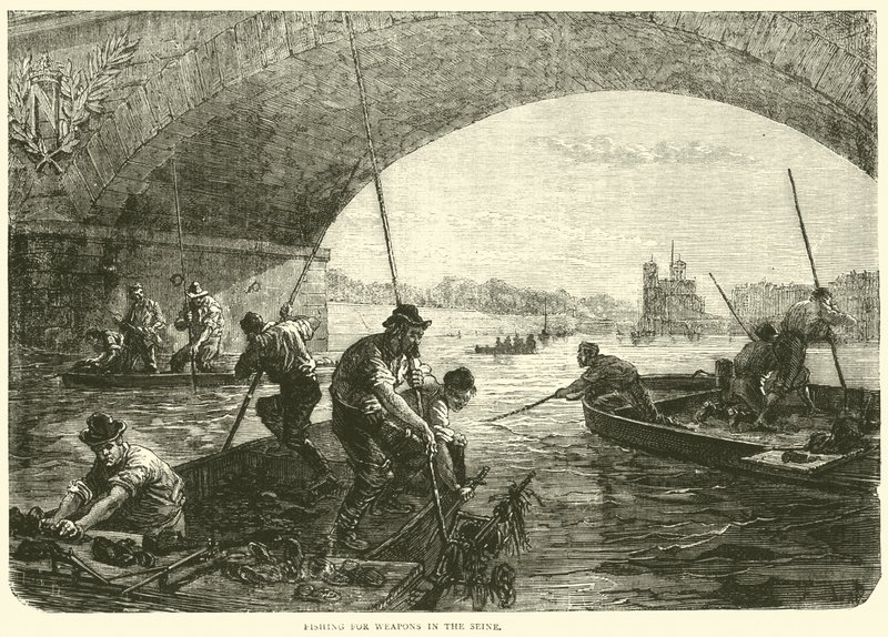 Pêche aux armes dans la Seine, avril 1871 - English School