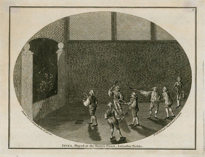 Jeu de paume, joué au Tennis Court, Leicester Fields - English School