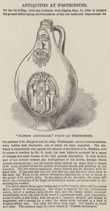 "Vieillard flamand," trouvé à Westminster (gravure) - English School