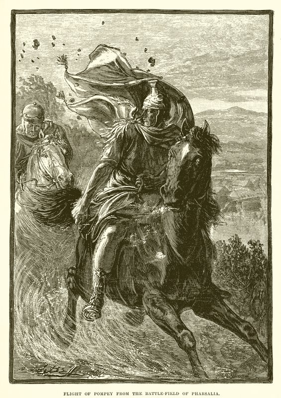 Fuite de Pompée du champ de bataille de Pharsale - English School