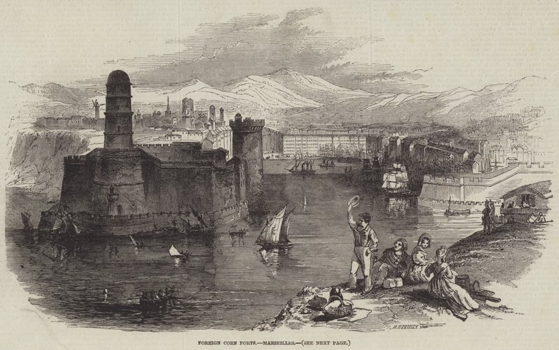 Ports de maïs étrangers, Marseille (gravure) - English School
