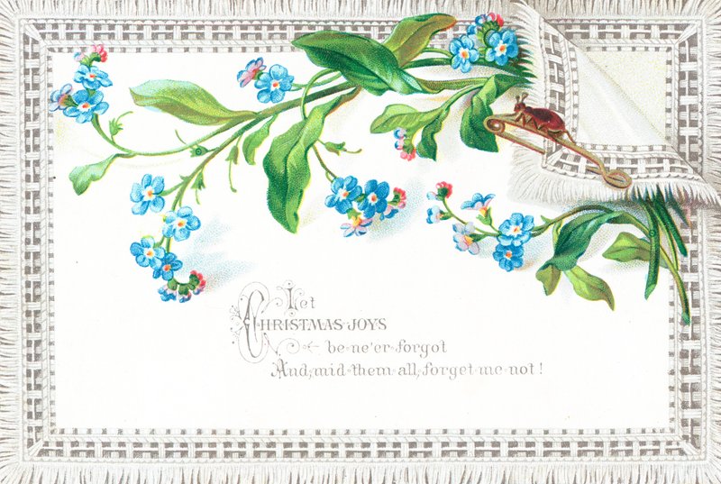 Fleurs de myosotis, Carte de Noël - English School