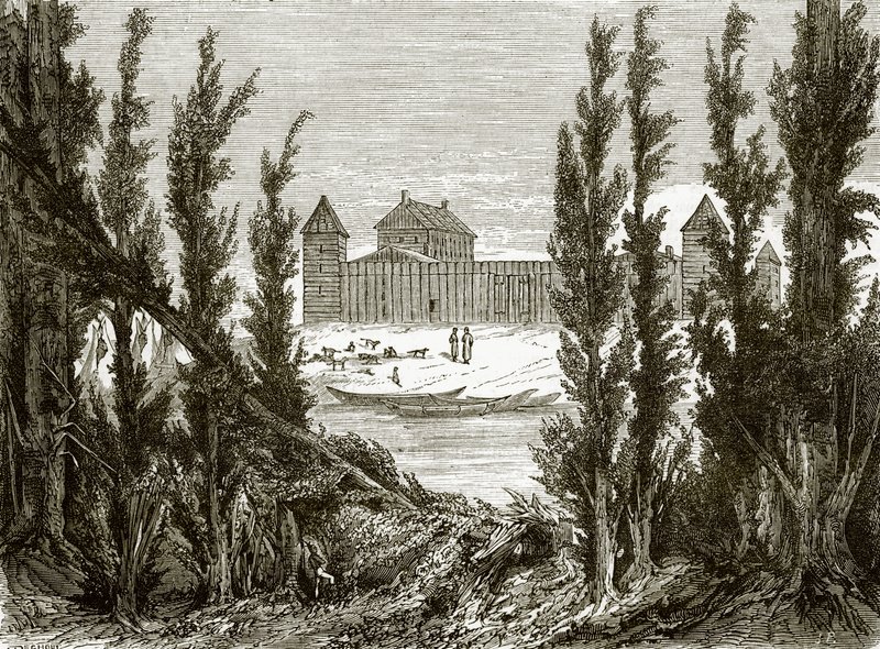 Fort Edmonton, sur la rivière Saskatchewan supérieure - English School