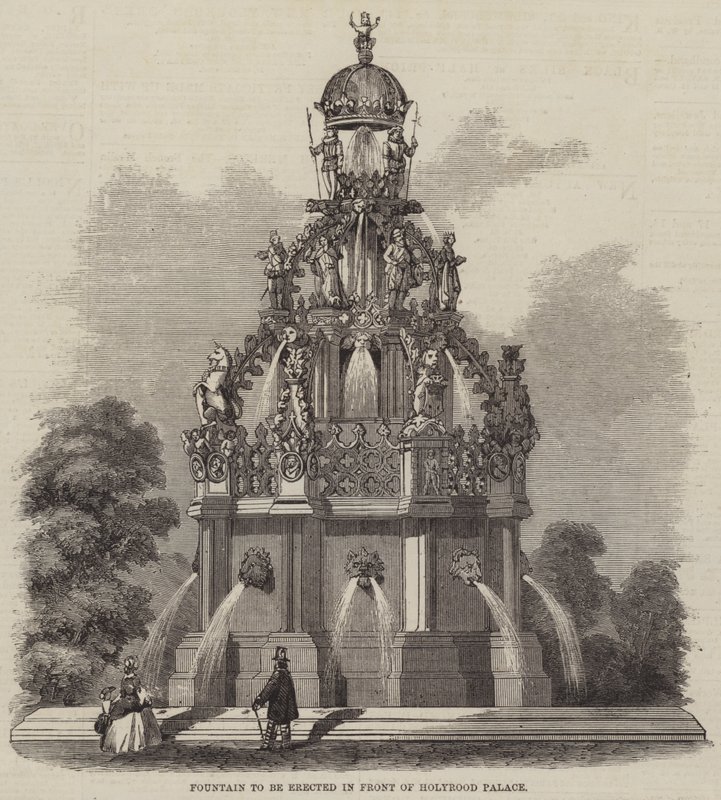 Fontaine à ériger devant le palais de Holyrood - English School