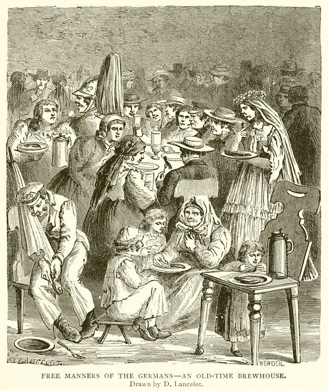Mœurs libres des Allemands--Une brasserie d
