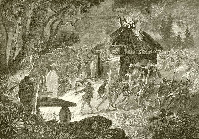 Orgies religieuses frénétiques des druides - English School