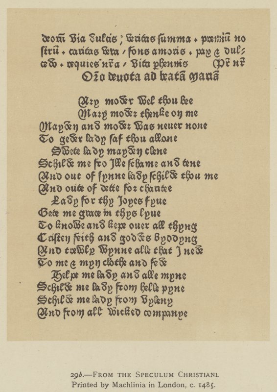 Du Speculum Christiani, imprimé par Machlinia à Londres, vers 1485 (lithographie) - English School