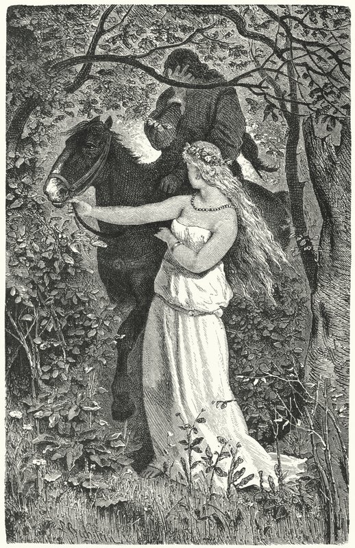 Frontispice pour Épopées et romances du Moyen Âge (gravure) - English School