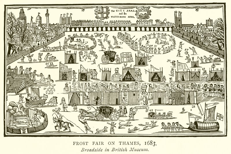 Foire sur la Tamise gelée, 1683 - English School
