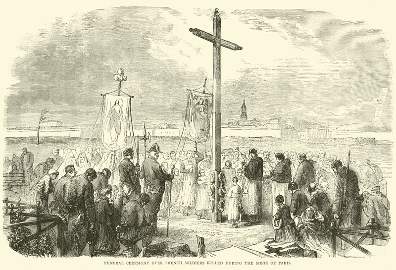 Cérémonie funéraire pour les soldats français tués pendant le siège de Paris, octobre 1870 - English School