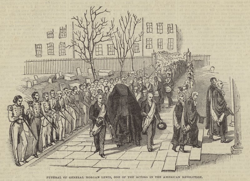 Funérailles du général Morgan Lewis, un des acteurs de la Révolution américaine - English School