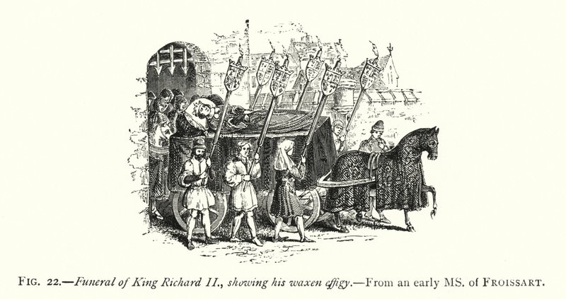 Funérailles de Richard II, montrant son effigie en cire (gravure) - English School