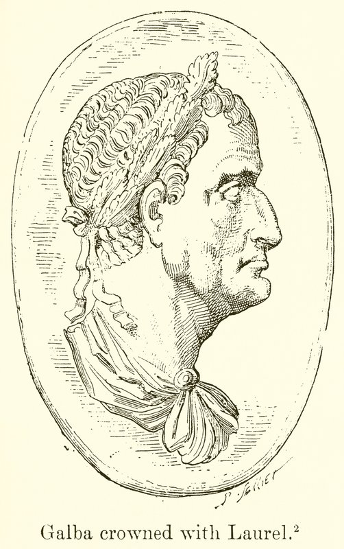 Galba couronné de laurier - English School