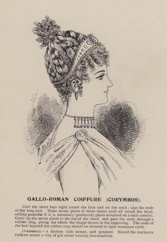 Coiffure gallo-romaine, Corymbos (gravure) - English School
