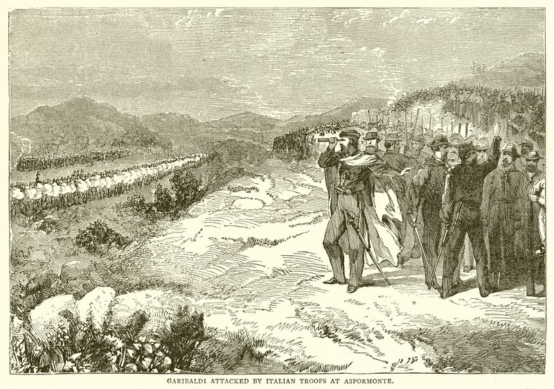 Garibaldi attaqué par les troupes italiennes à Aspromonte - English School