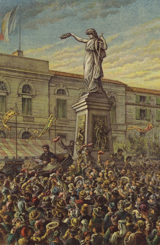 Garibaldi dévoilant le Mémorial de Mentana à Milan - English School