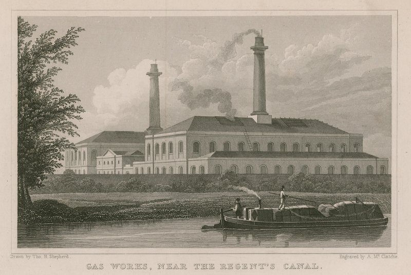 Usines à gaz près du canal de Regent, Londres - English School