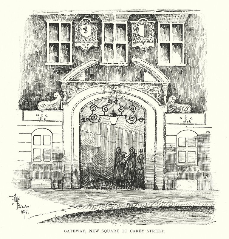 Porte, New Square à Carey Street - English School