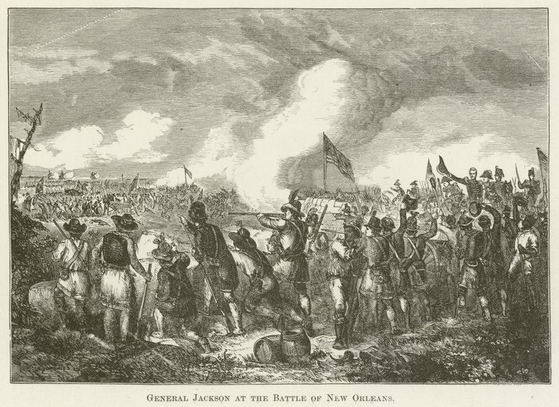 Le général Jackson à la bataille de la Nouvelle-Orléans - English School