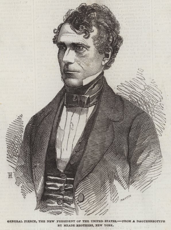 Le général Pierce, le nouveau président des États-Unis (gravure) - English School