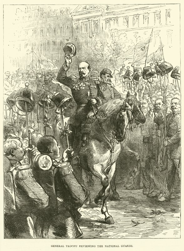 Le général Trochu passant en revue les Gardes nationaux, septembre 1870 - English School